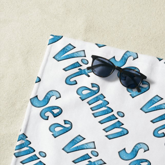 Vitamina Sea Funny Typography Ocean Beach Toalla (In situ)