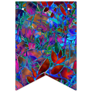Vitral abstracto floral de la bandera del