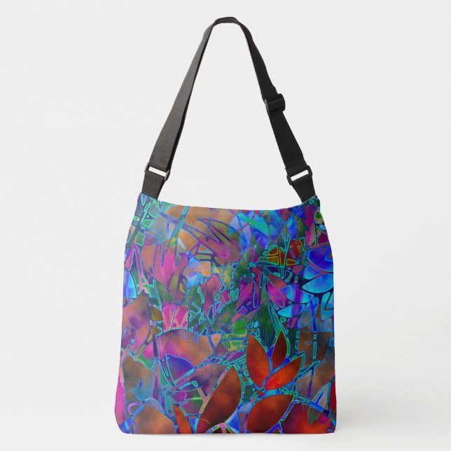 Vitral abstracto floral de la bolsa para (Anverso)