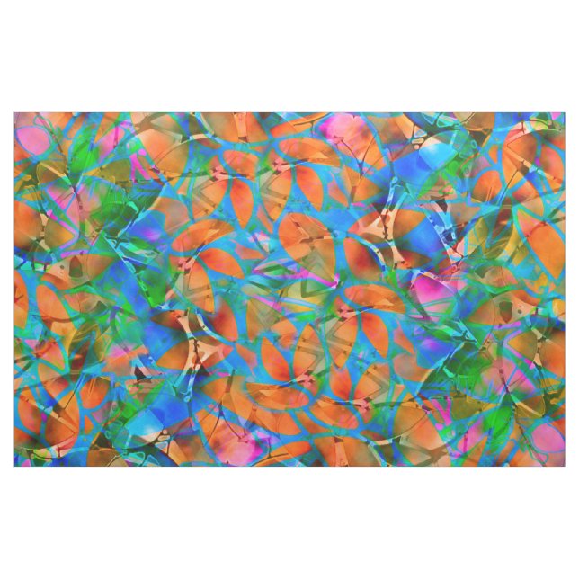 Vitral abstracto floral de la tela (Yarda)