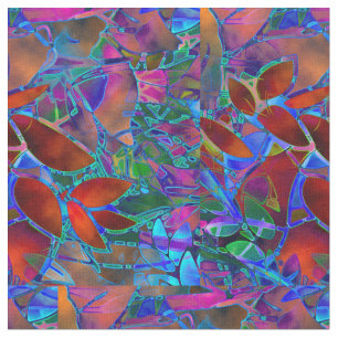 Vitral abstracto floral de la tela