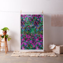Vitral abstracto floral de la tela