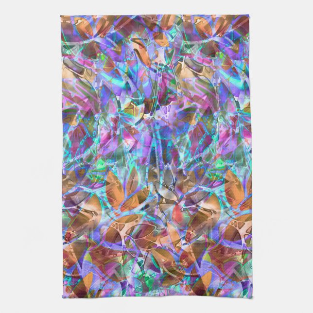 Vitral abstracto floral de la toalla (Vertical)