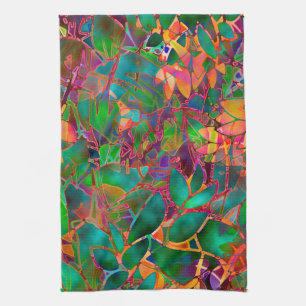 Vitral abstracto floral de la toalla
