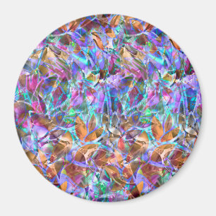 Vitral abstracto floral del imán