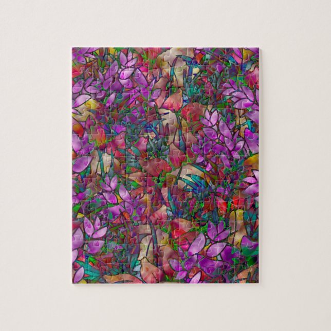 Vitral abstracto floral del rompecabezas (Vertical)