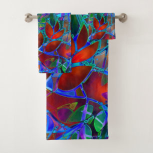 Vitral abstracto floral determinado de la toalla