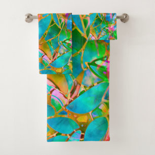 Vitral abstracto floral determinado de la toalla