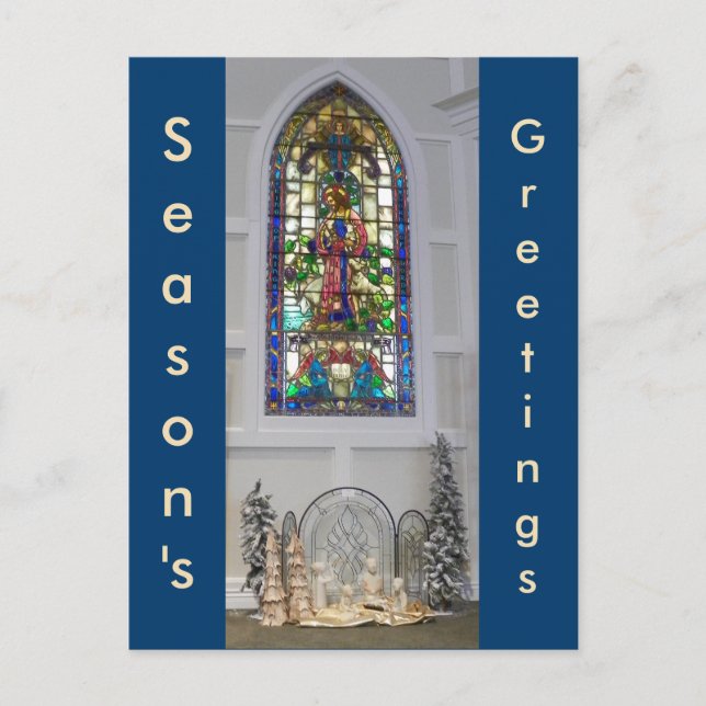 Vitral del vintage y natividad del navidad (Anverso)