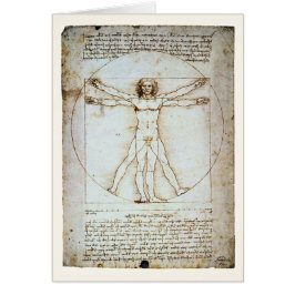 Vitruvian Man, c 1490, tarjeta Leonardo da Vinci