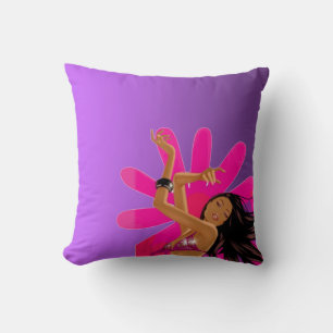 Viva la almohada morada y blanca