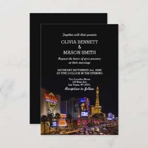 Viva la invitación de boda de destino de Las Vegas