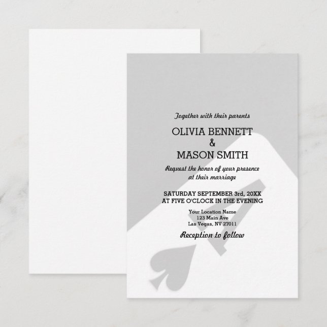 Viva la invitación de boda de destino de Las Vegas (Anverso / Reverso)