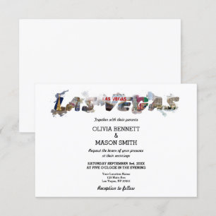 Viva la invitación de boda de destino de Las Vegas