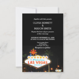 Viva la invitación de boda de destino de Las Vegas