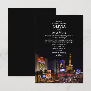 Viva la invitación de boda de destino de Las Vegas