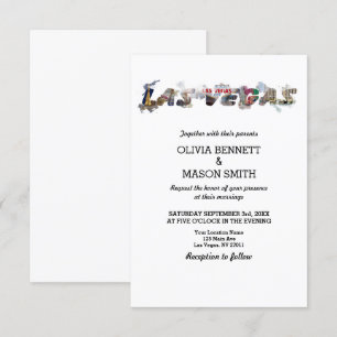 Viva la invitación de boda de destino de Las Vegas