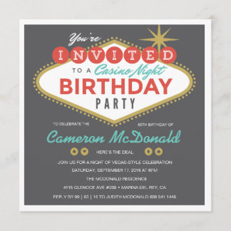 Viva la invitación de cumpleaños de Las Vegas