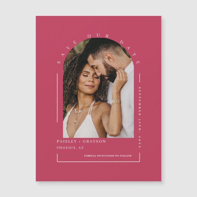 Viva Magenta Arc Foto Guardar Nuestra Tarjeta Magn (Anverso)