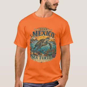 Viva México Camiseta Vintage Aventura Tortuga Mari