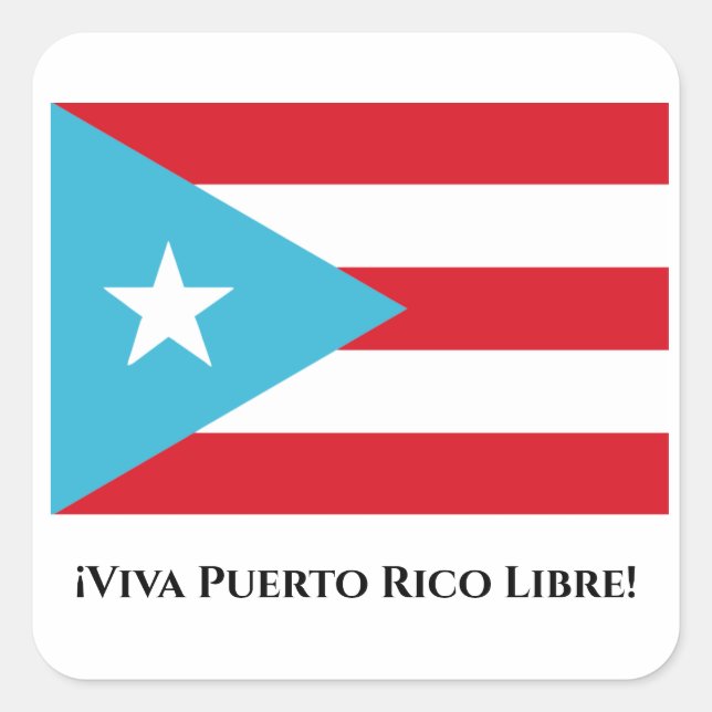 ¡Viva Puerto Rico Libre! Pegatinas de bandera (Anverso)