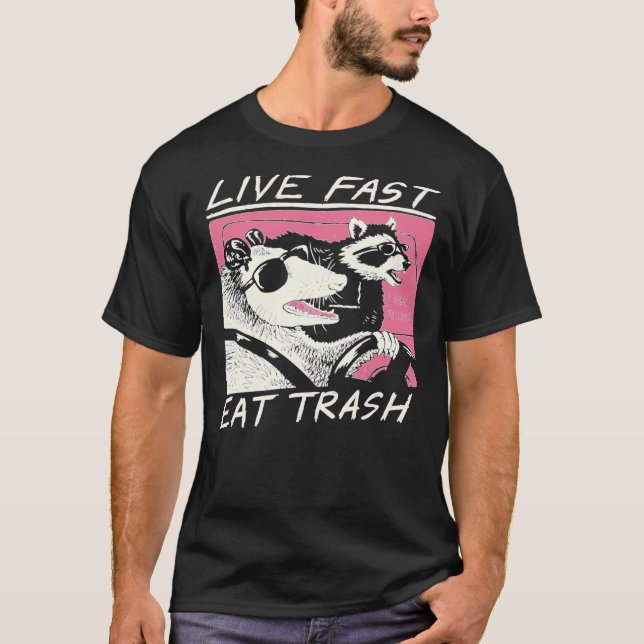 ¡Viva rápido! ¡Coman Basura! Camiseta esencial (Anverso)