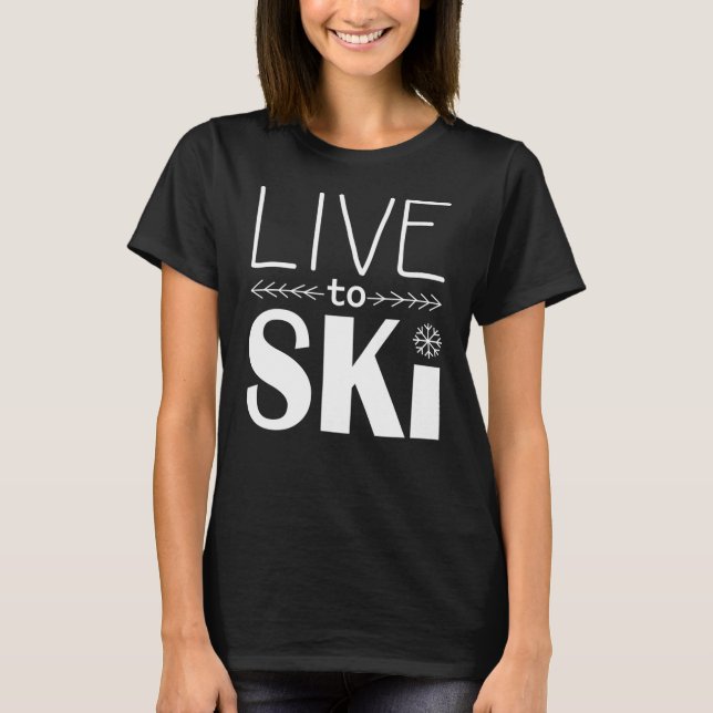Vive a la camisa de las mujeres de Ski (Anverso)