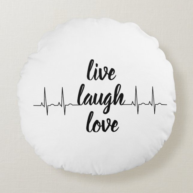 Vive, Ama, Ríe — Almohada de Pulso de Latido del C (Anverso)
