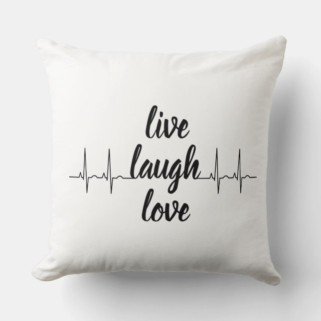 Vive, Ama, Ríe — Almohada de Pulso de Latido del C (Anverso)