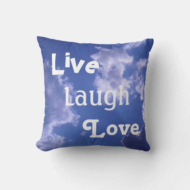 Vive el Cojín decorativo del amor de la risa (Anverso)