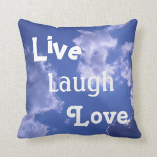 Vive el Cojín decorativo del amor de la risa