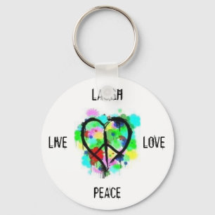 Vive el llavero de la paz del amor de la risa