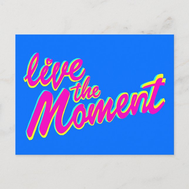 Vive el momento inspirador slogan cita postal (Anverso)
