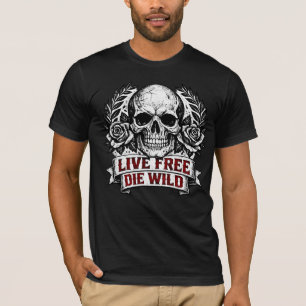 Vive Libre Muere Salvaje – Camiseta Gráfica Gótica