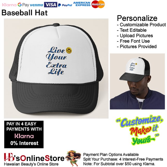 Vive tu Gorra extra-vital (Live Your Extra Life Hat Baseball Trucker Hat.
)