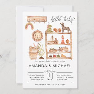 Viverito Boho Neutral Invitación a la fiesta de