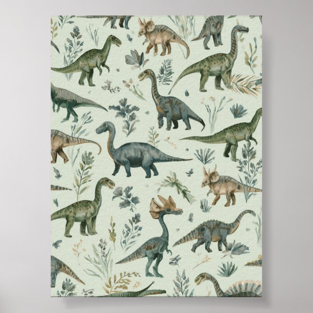 Viveros de dinosaurios | Arte de pared verde | Imp (Frente)