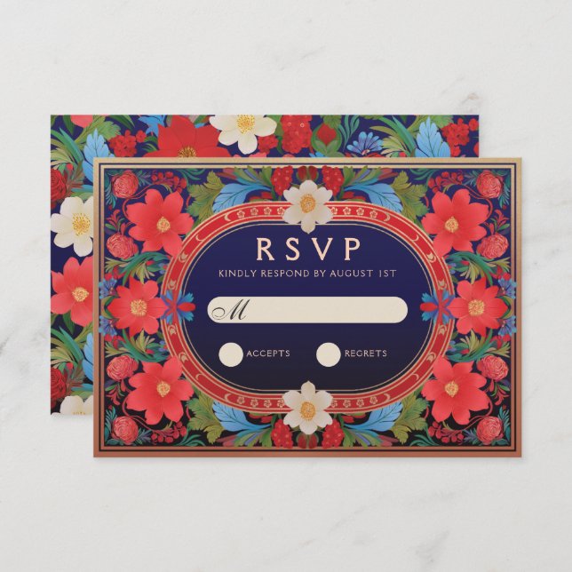 VIVIAN I : Tarjeta RSVP de boda (Anverso / Reverso)