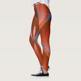 Vivid Blue Brown Naranja Leggings