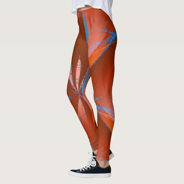 Vivid Blue Brown Naranja Leggings (Izquierda)