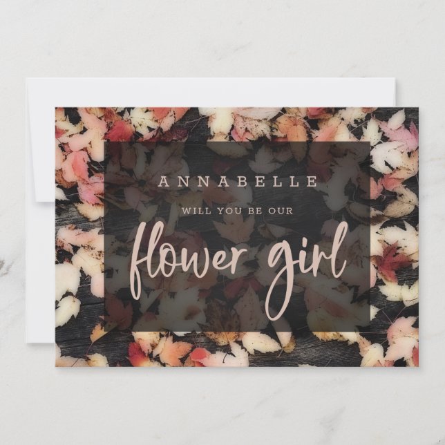 Vivid Foliage | Fall Flower Girl Propuesta Card (Anverso)