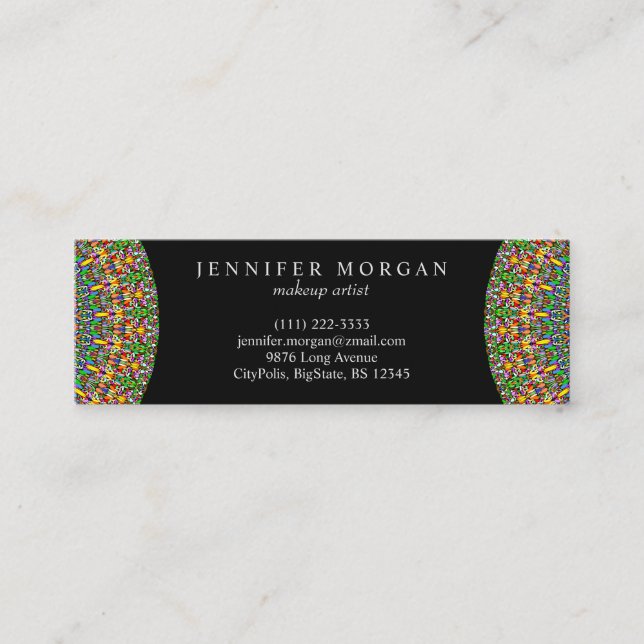 Vivid Jungle Garden Mandala Mini tarjeta de visita (Anverso)