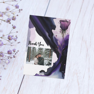 Vivid Violet Rosa Boda Gracias Tarjeta