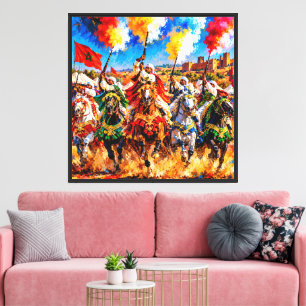 Vívida Fantasía Marroquí en Lienzo - Arte Moderno
