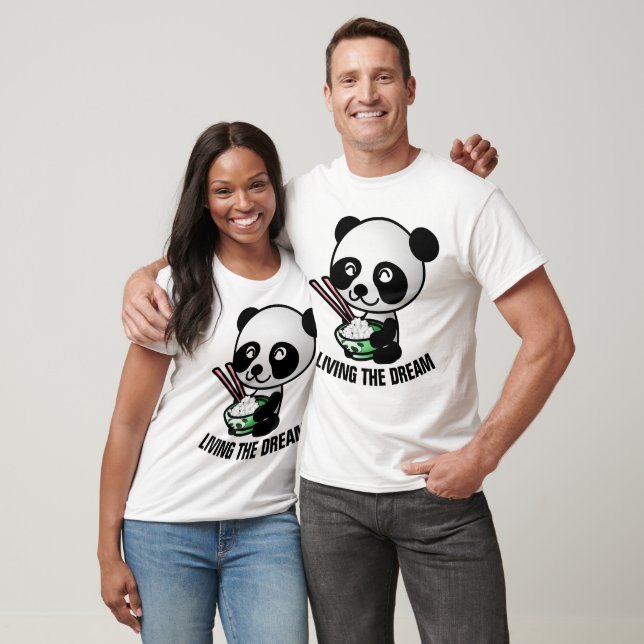VIVIENDO EL SUEÑO Panda lleva camisetas de comida  (Unisexo)