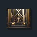 Vivir 1 impresión de lienzo estirado Art Deco<br><div class="desc">Una impresión estirada que canaliza la energía del movimiento Art Deco usando colores contrastantes y patrones dinámicos para crear un entorno visualmente llamativo que rinde homenaje al glamour y la emoción de los años 2010.</div>