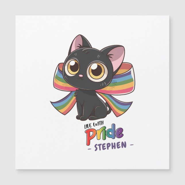 Vivir con orgullo - Gato arcoiris Orgullo LGBTQ (Anverso)