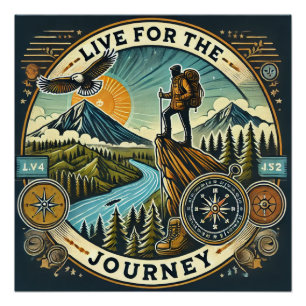 "Vivir por el viaje" Poster brillante