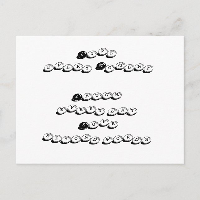 vivir, reír, citar postal (Anverso)