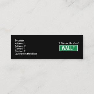 "Vivo en tarjeta oscura del perfil del Wall Street